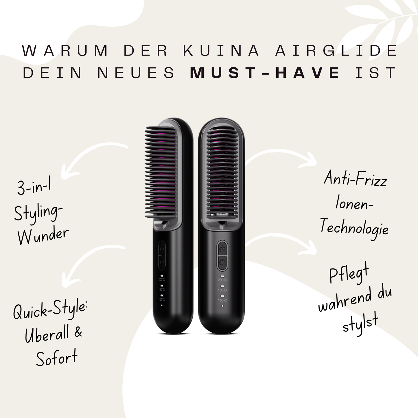 Haarglätter TO GO  für Perfektes Haar, jederzeit