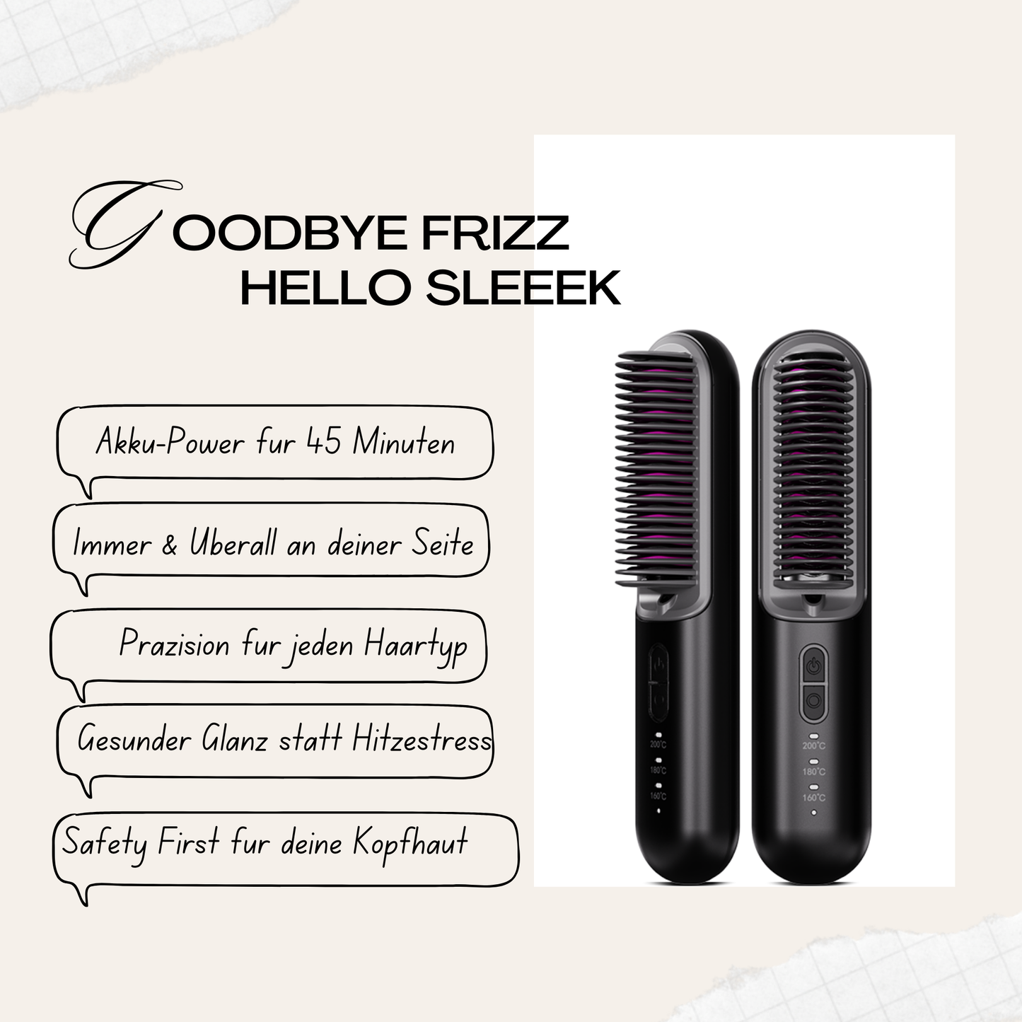 Haarglätter TO GO  für Perfektes Haar, jederzeit